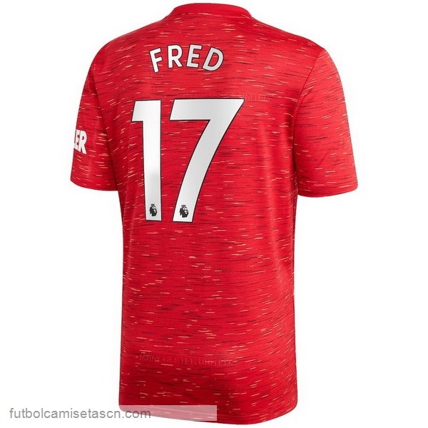 Camiseta Manchester United NO.17 Fred 1ª 2020/21 Rojo